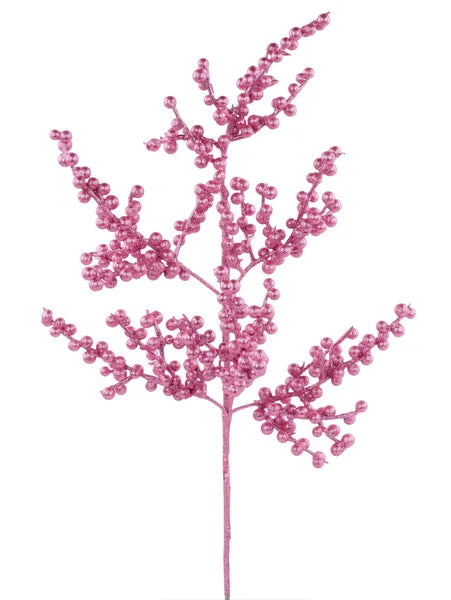27"L GLITTER BERRY SPRAY PINK - Burlap and Bling Decor