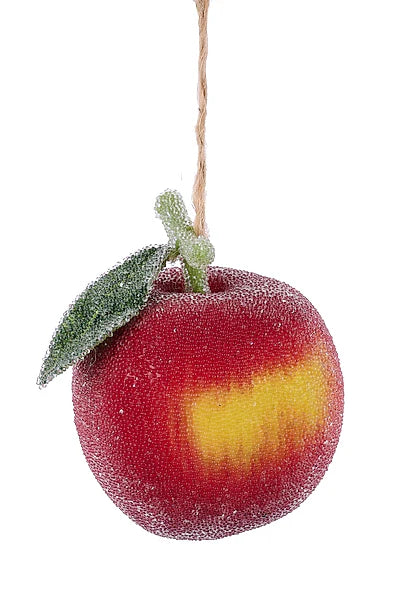 3.5" BEADED APPLE DARK - Burlap and Bling Decor