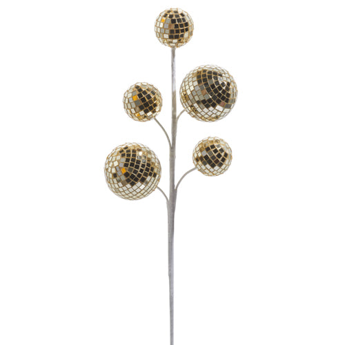 16" Gold Disco Ball Spray - Burlap and Bling Decor