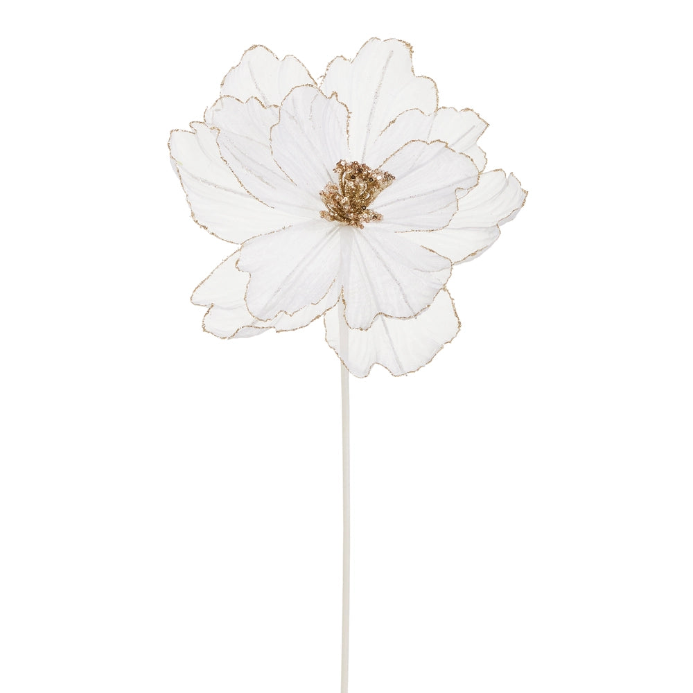 21" WHITE SHEER FLOWER STEM