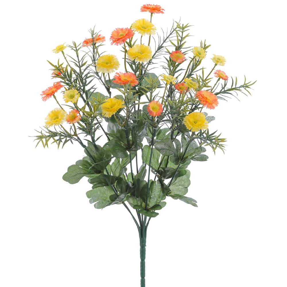 17.5"MINI DAISY BUSH ORANGE/YELLOW - Burlap and Bling Decor