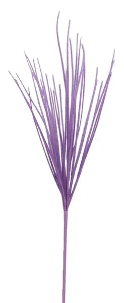 27"L FLOCKED GRASS BUSH LAVENDER SPRAY - Burlap and Bling Decor