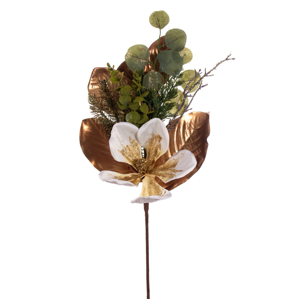 29" White Magnolia Spray