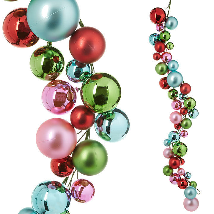 4' Pastel Multicolor Ball Garland - Burlap and Bling Decor