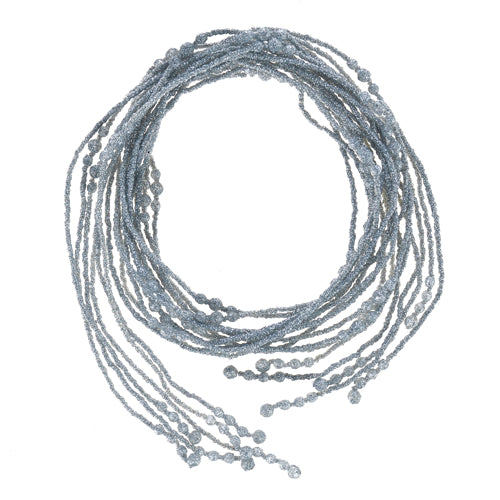 5' Silver Glittered Beaded Garland - Burlap and Bling Decor