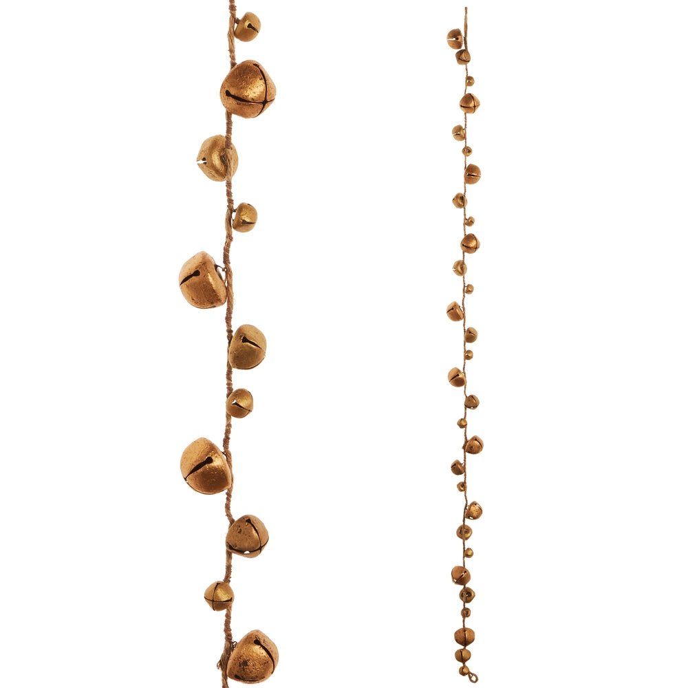 4' ANTIQUE GOLD JINGLE BELL GARLAND