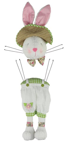 2 PIECE 32"H BOY BUNNY DECOR KIT CREAM/IVORY/LT GRN/PINK - Burlap and Bling Decor