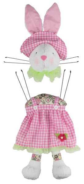 2 PIECE 32.5"H GIRL BUNNY DECOR KIT PINK/WHITE/SPRING GREEN - Burlap and Bling Decor