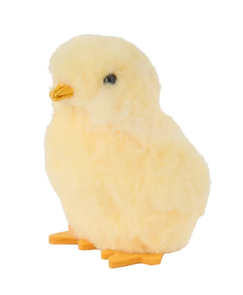 4.25"H X 3"W FAUX FUR CHICK YELLOW/ORANGE - Burlap and Bling Decor