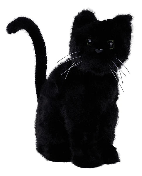 12.25"H X 11"L LONG FUR SITTING CAT
