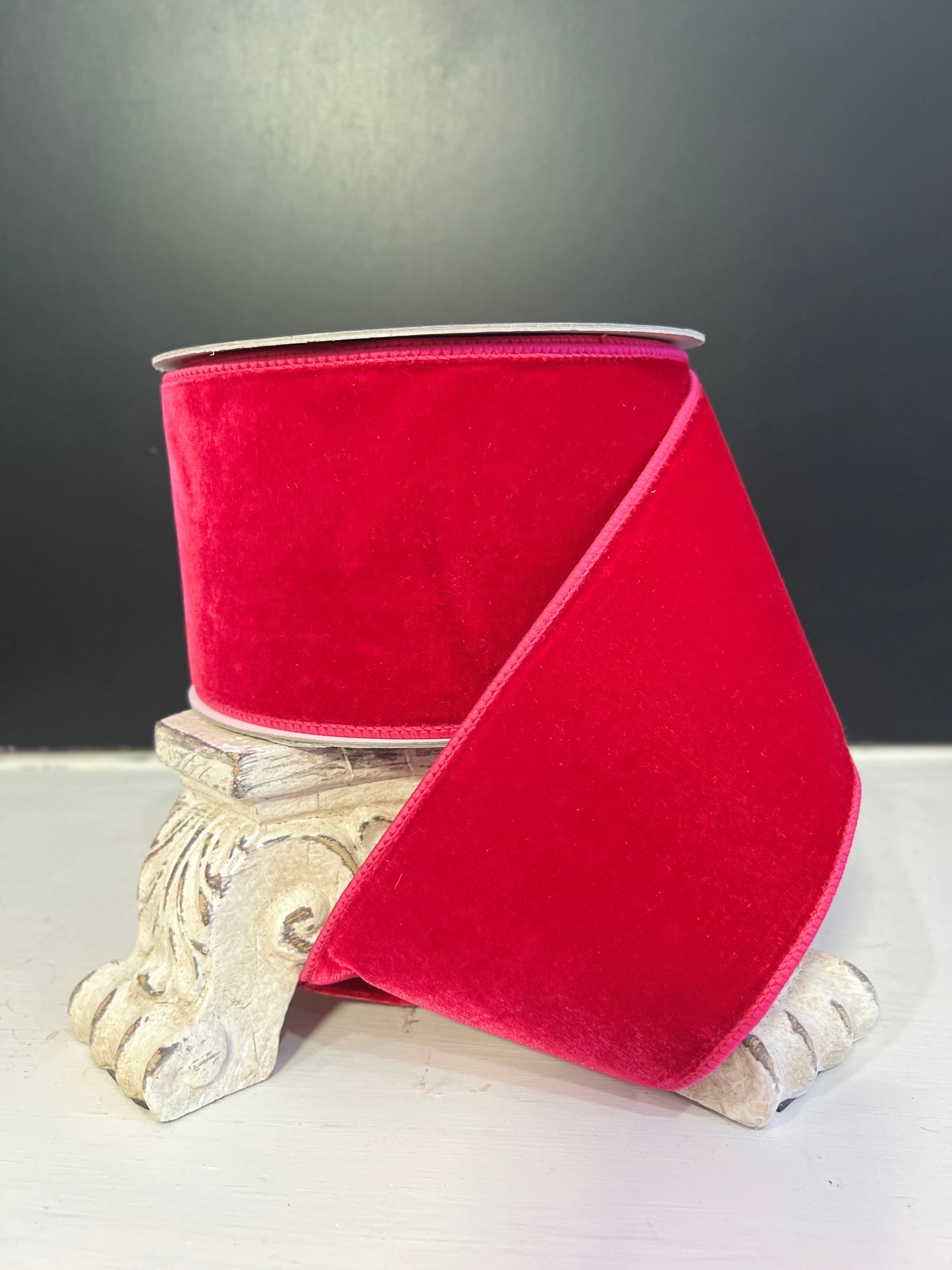 4"X10YDS VELVET HOT PINK FARRISILK - Burlap and Bling Decor
