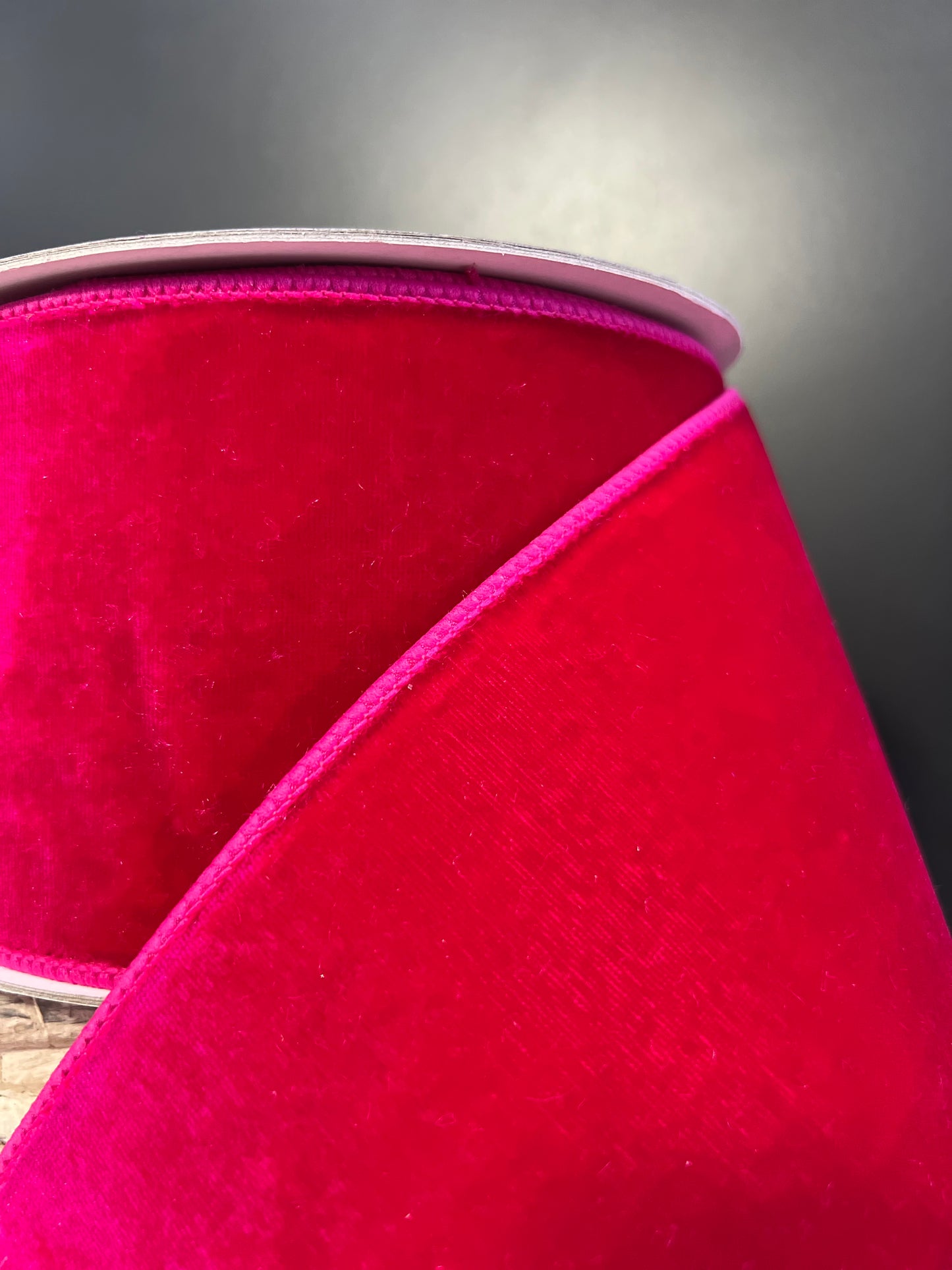 4"X10YDS VELVET HOT PINK FARRISILK - Burlap and Bling Decor