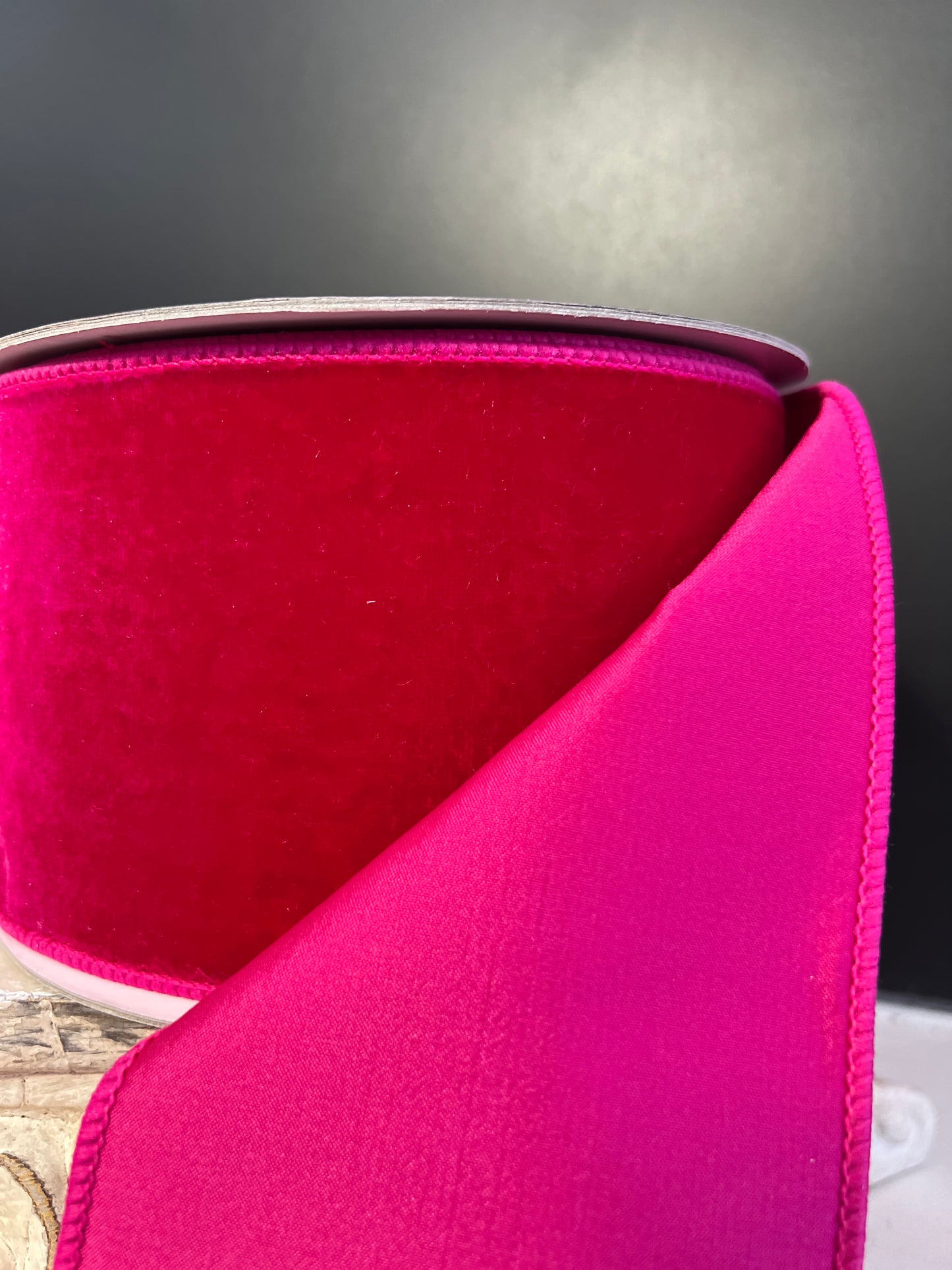 4"X10YDS VELVET HOT PINK FARRISILK - Burlap and Bling Decor