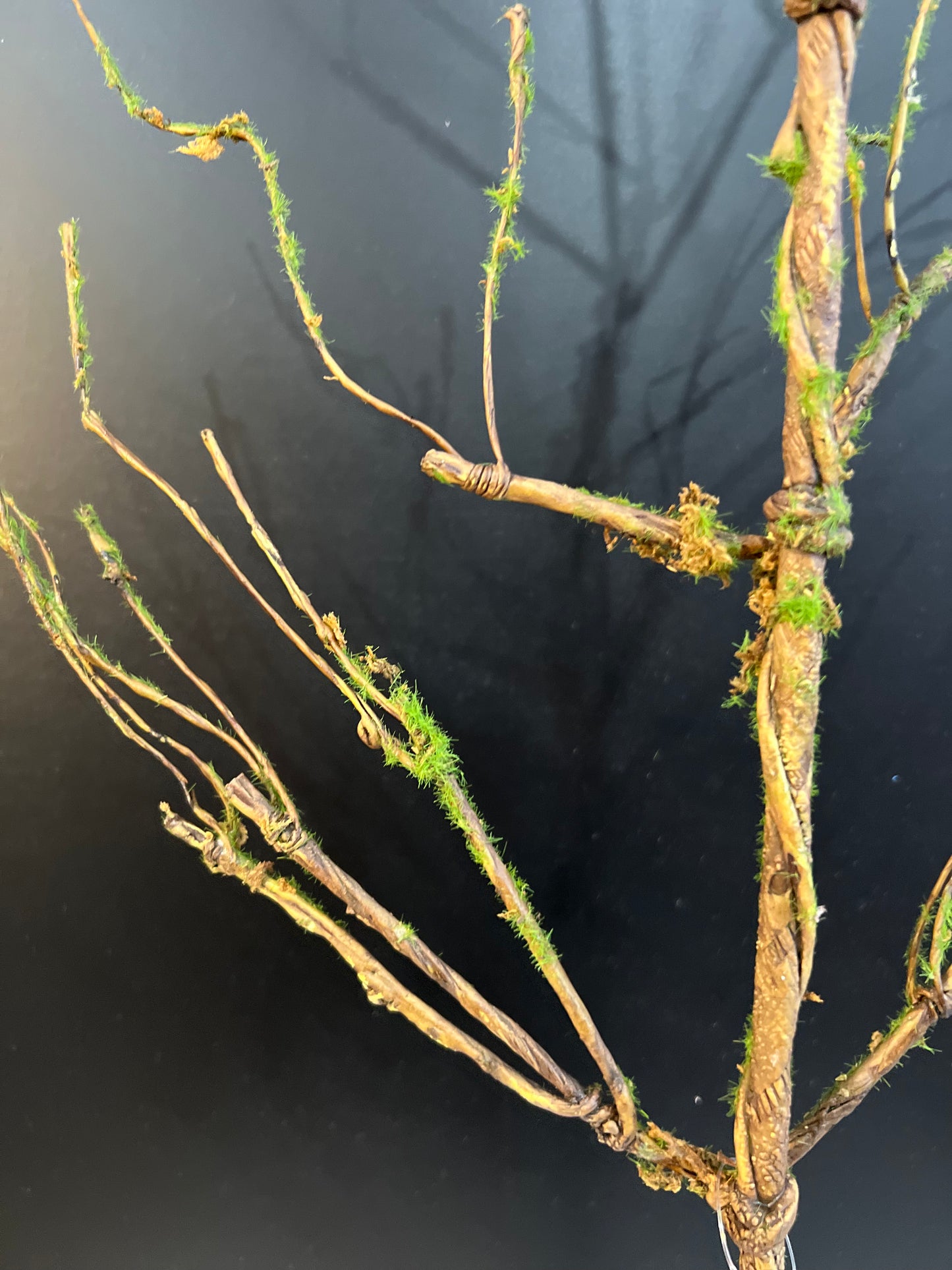31" TWIG BRANCH W MOSS - Burlap and Bling Decor