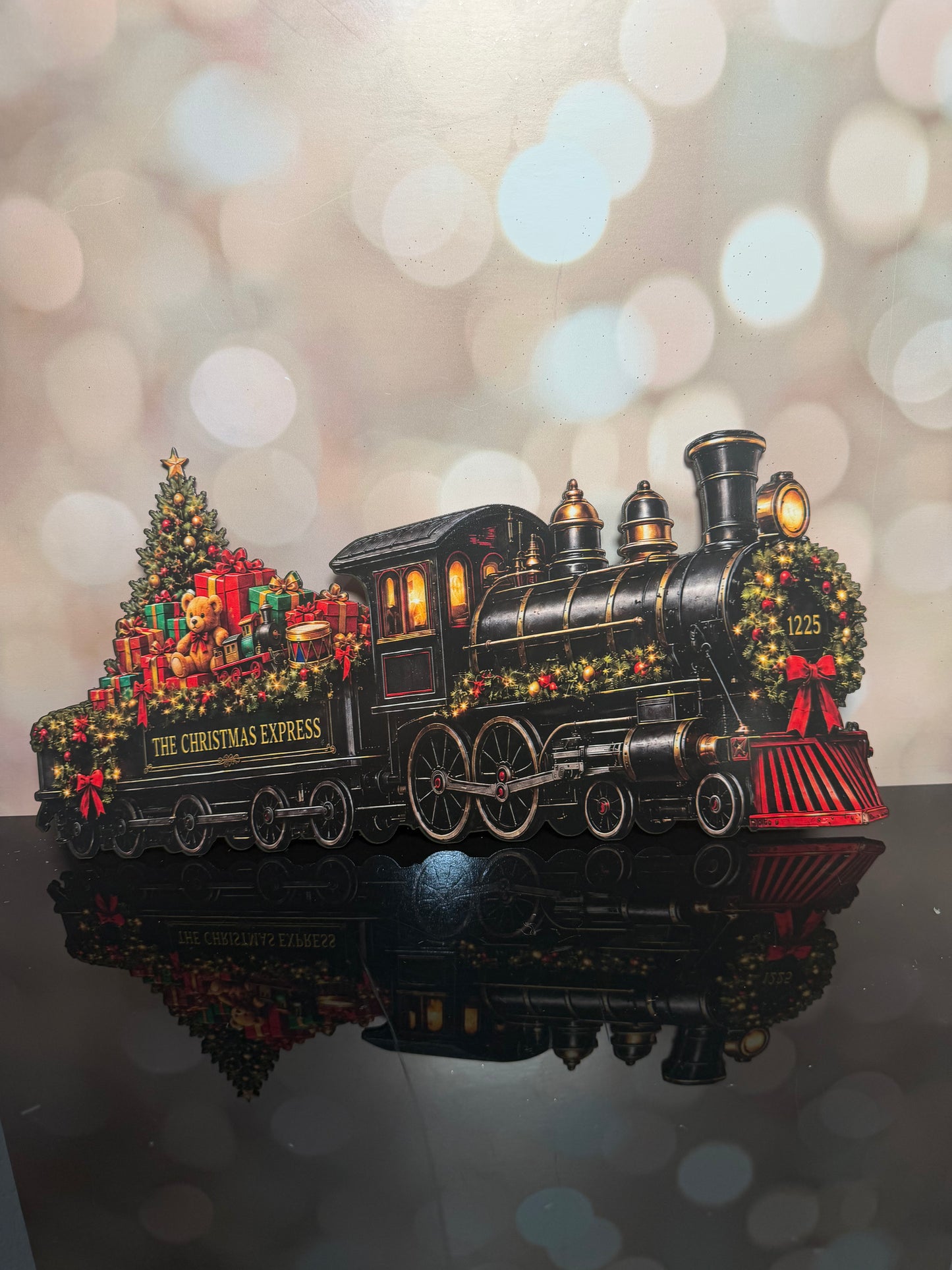 16" Christmas Toy Train- Wood Sign