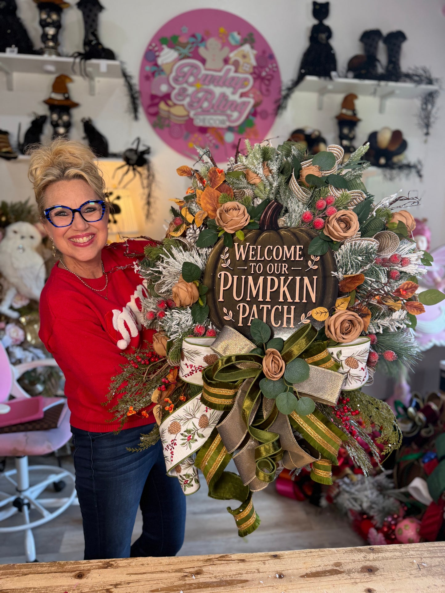 Welcome to the pumpkin patch wreath