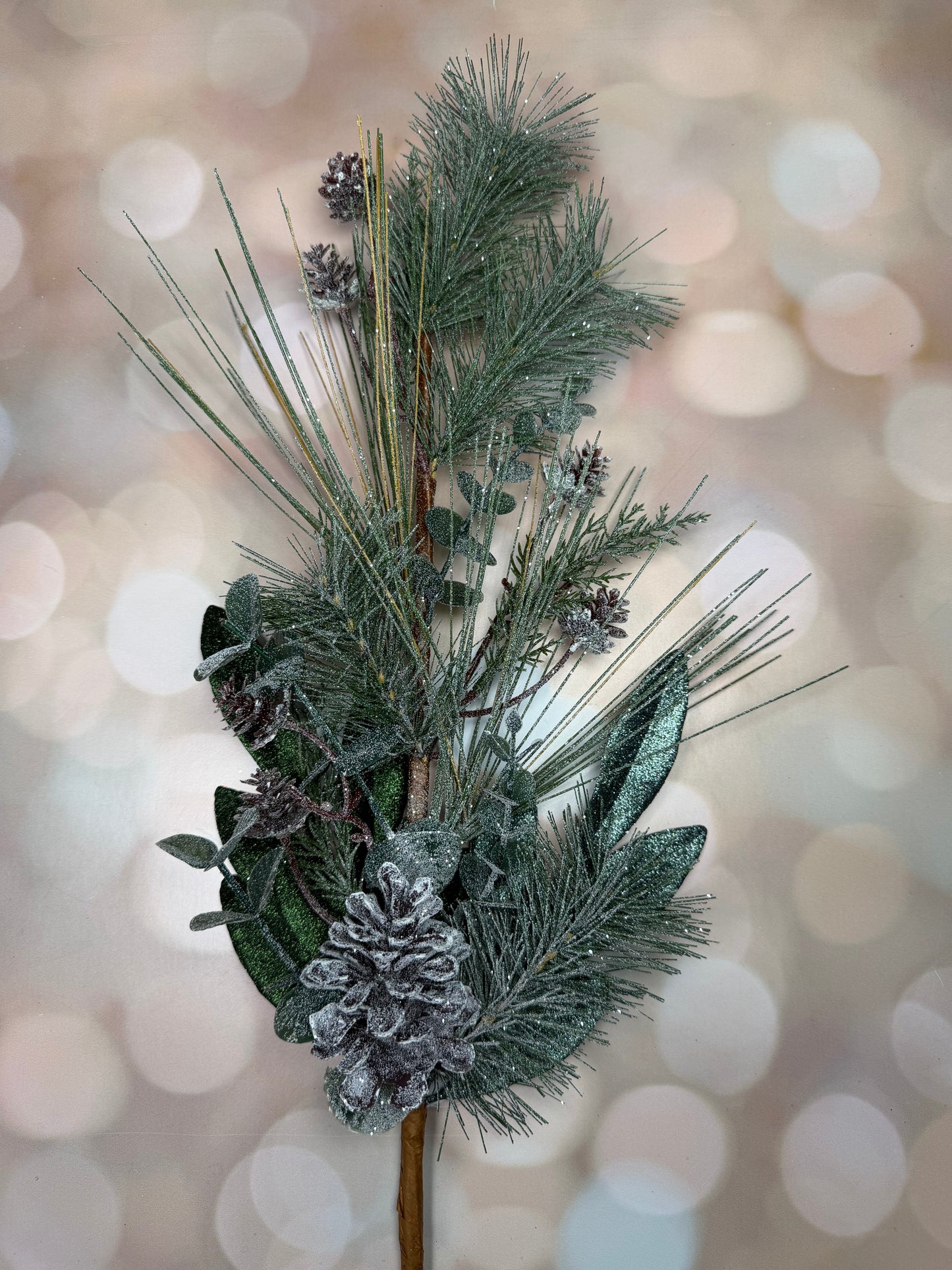 Bay Leaf Eucalyptus Pine Cone Spray, 27"