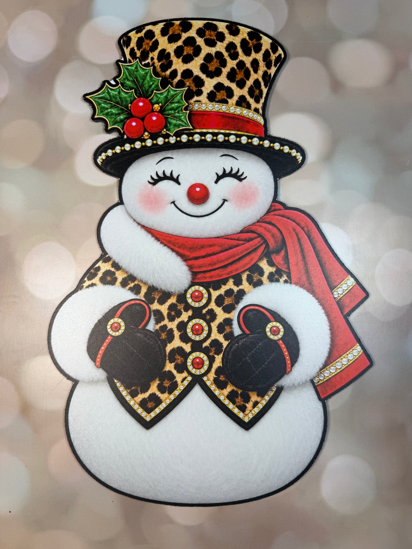 Leopard Snowman 16"