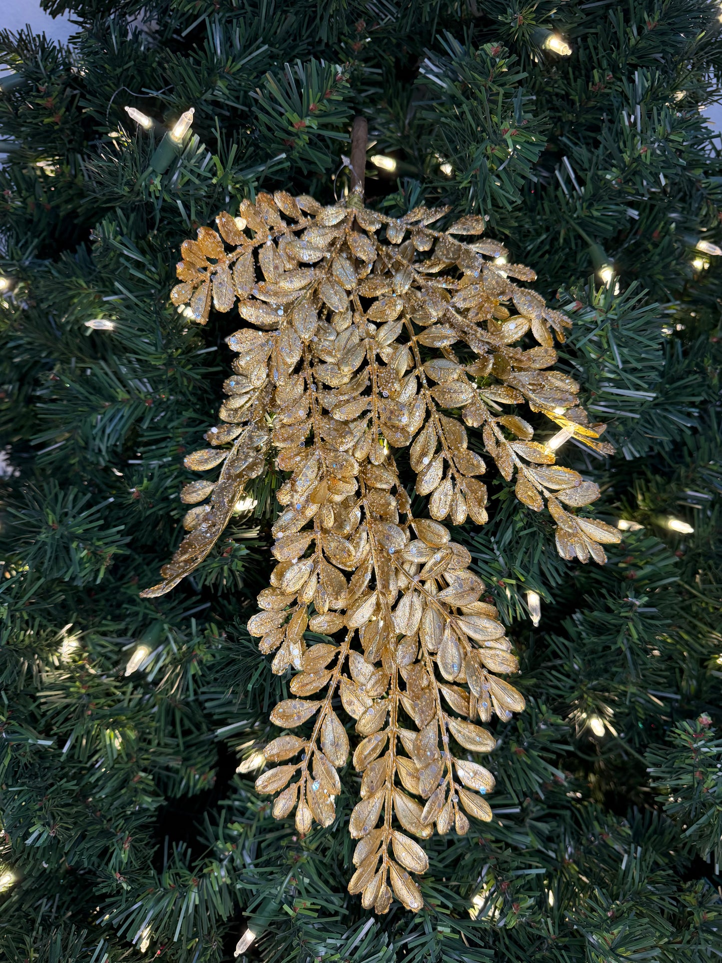 28" Gold and Champagne Laurel Leaf Spray