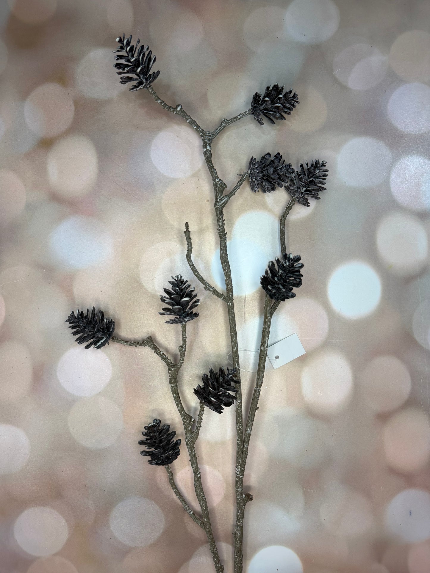 36"L PINE CONE SPRAY BROWN/WHITE WASH - Burlap and Bling Decor
