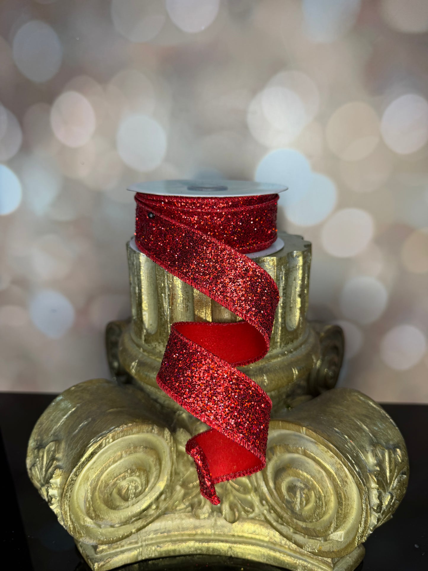 7/8"X10YD RED LASER GLITTER