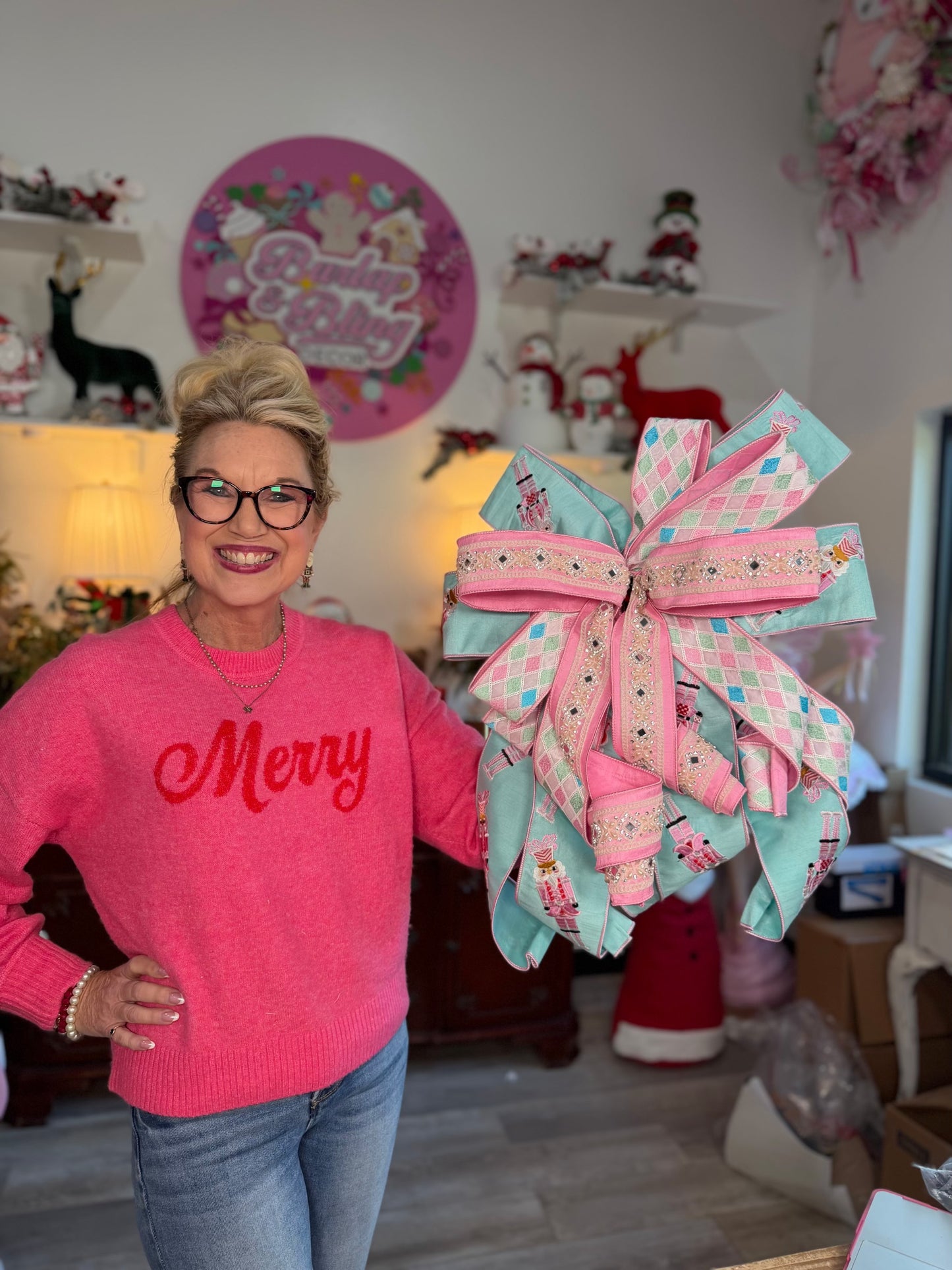 Candyland nutcracker bow - Burlap and Bling Decor