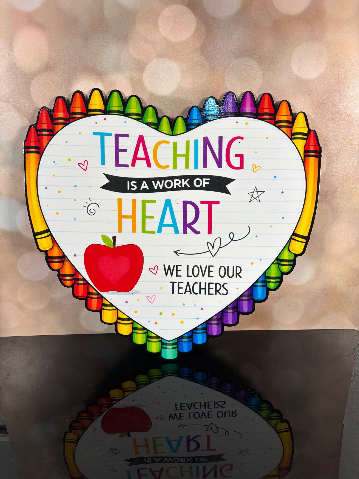 Teacher Appreciation Sign 16" - Burlap and Bling Decor