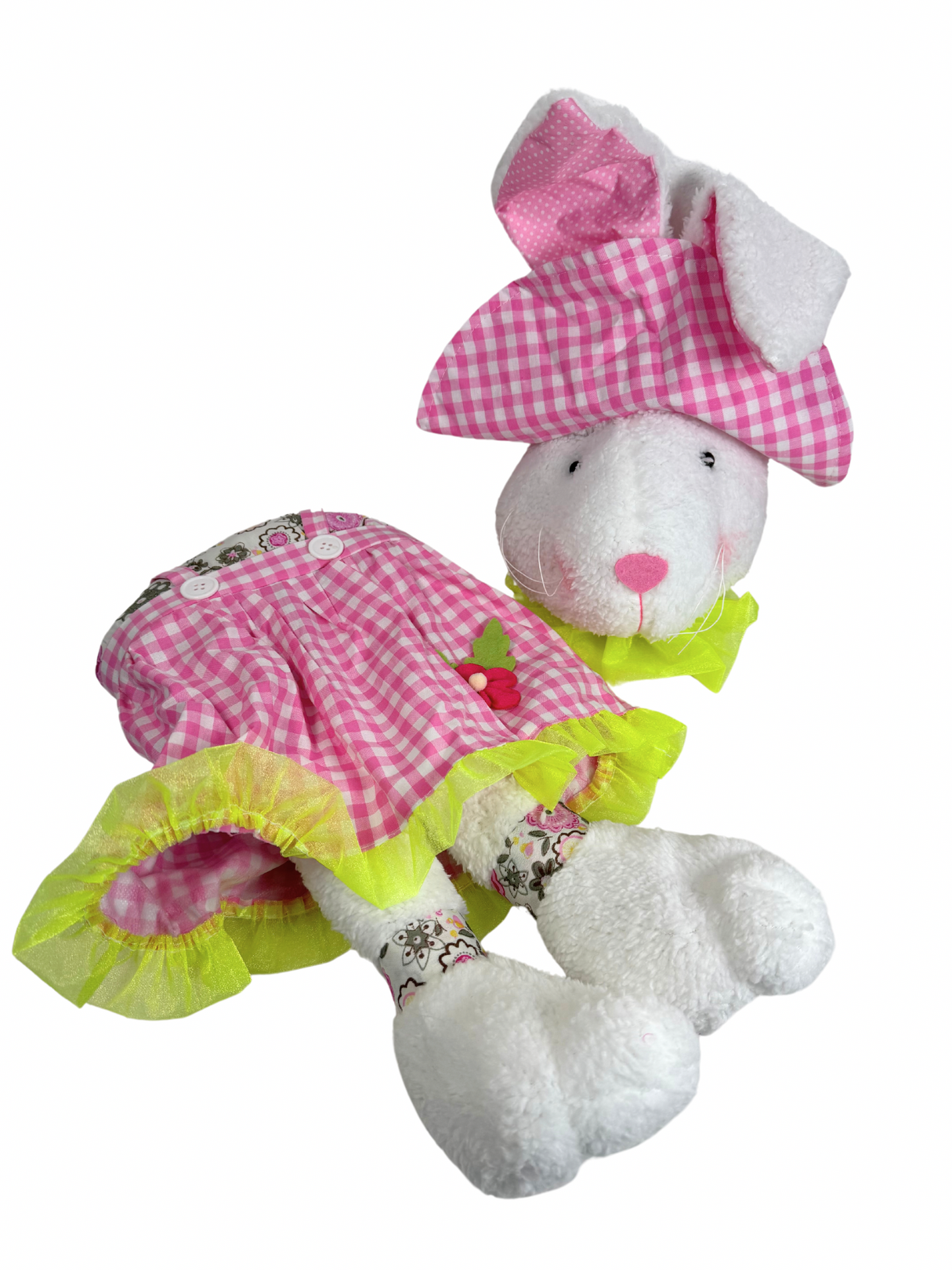 2 PIECE 32.5"H GIRL BUNNY DECOR KIT PINK/WHITE/SPRING GREEN - Burlap and Bling Decor