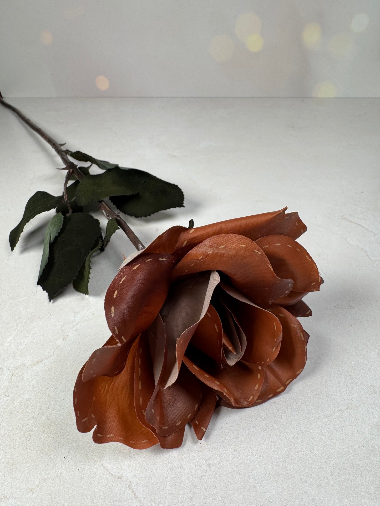 Leathery Rose - Burlap and Bling Decor