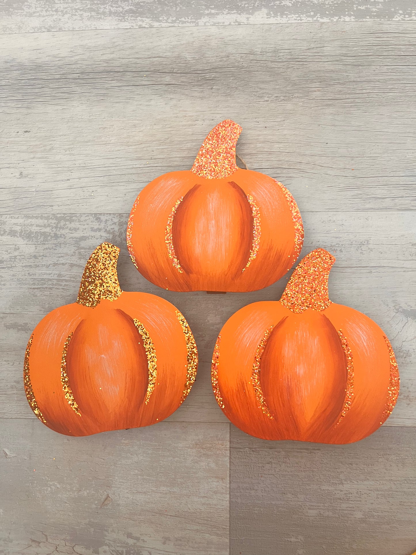 Glitter Stem Pumpkins, Set of 3 - Burlap and Bling Decor