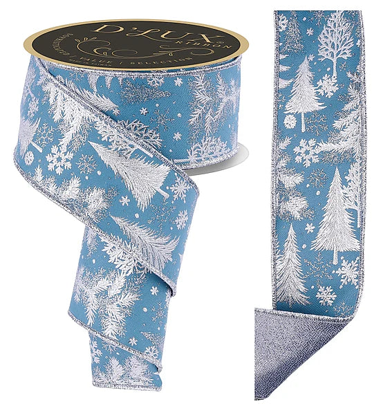 2.5"X10YD FOIL TREE/SMOKE BLUE/SILVER