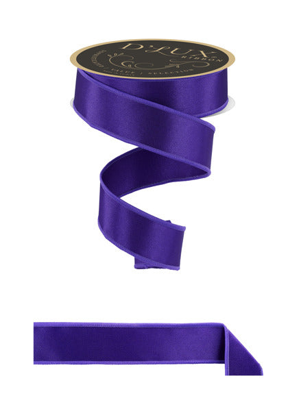 1.5"X10YD SATIN FUSED PURPLE - Burlap and Bling Decor