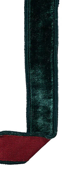 7/8"X10YD VELVET/DUPIONI HUNTER GREEN/BURGUNDY