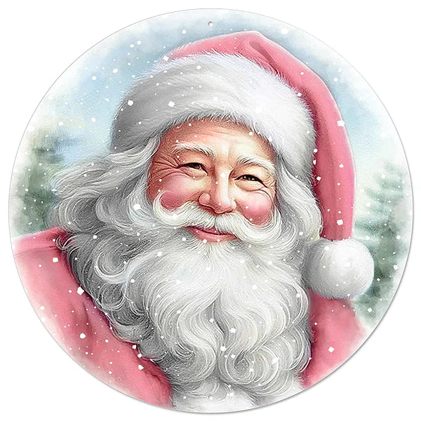12"DIA SANTA PORTRAIT BEIGE/PINK/WHITE/LT BLUE