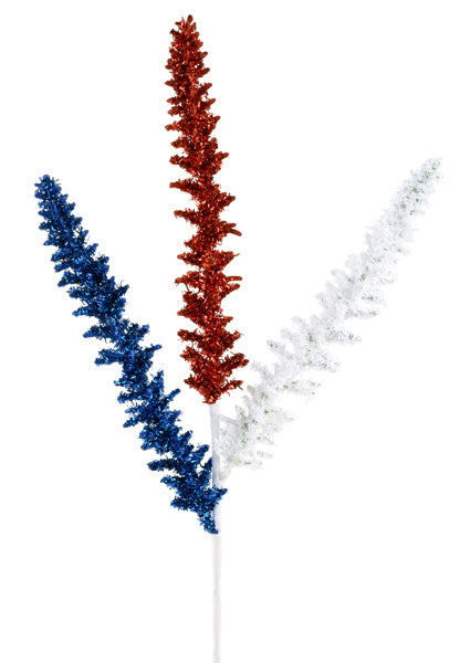 18"L V-CUT FOIL GLITTER SPIKE RED/WHITE/BLUE - Burlap and Bling Decor