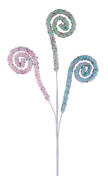 29.5"L GLITTER/SPRINKLE COIL SPRAY ICE BLUE/PINK/MINT