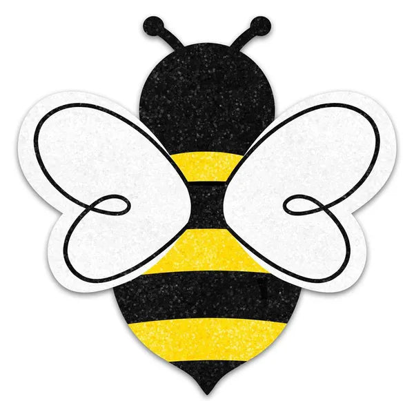 20" THICK GLITTERED EVA BUMBLE BEE BLACK/YELLOW - Burlap and Bling Decor