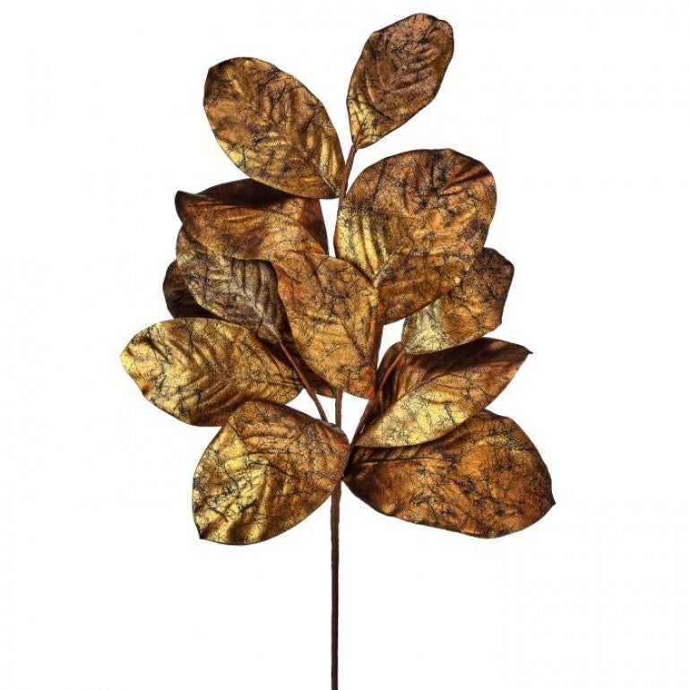 37" GILDED MAGNOLIA LEAF SPRAY GOLD