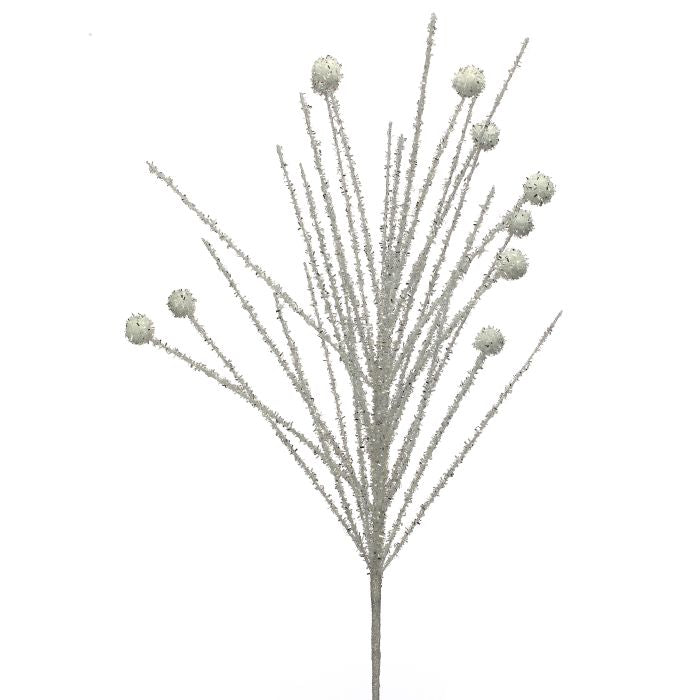 30" GLITTER BURST STEM WHT
