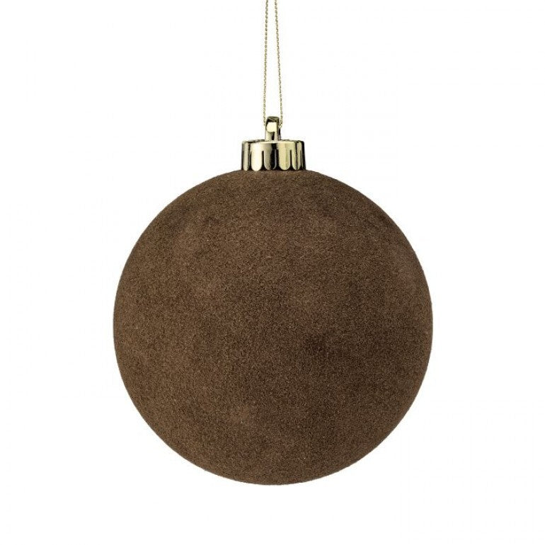 120MM VP FLOCKED BALL ORNAMENT BX/3 MOCH