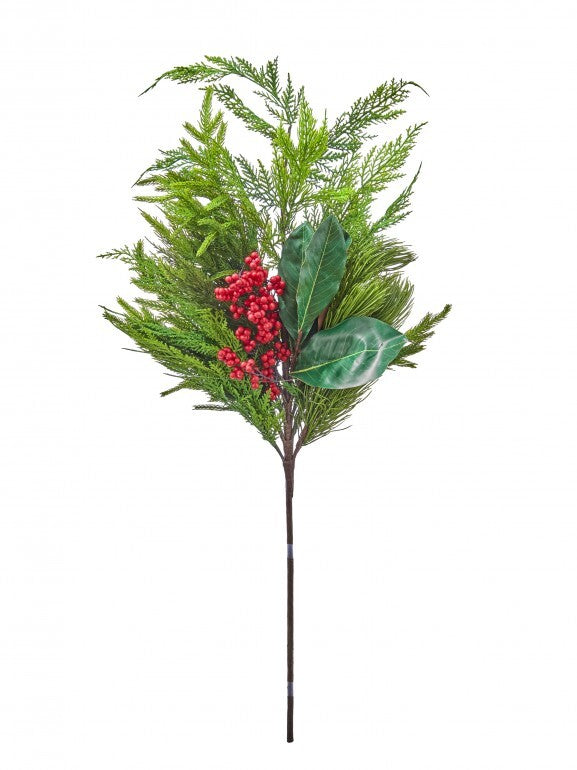 38" REAL TOUCH XMAS GREEN/BERRY/MAG SPRAY GRRD