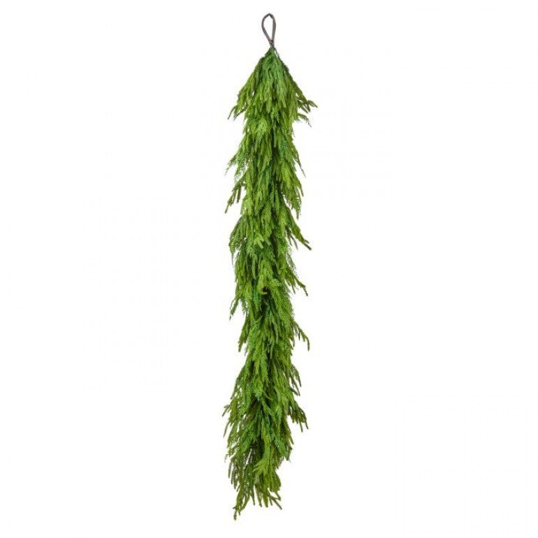 72" R TOUCH CEDAR/NORFOLK PINE GARLAND 14"D GRN
