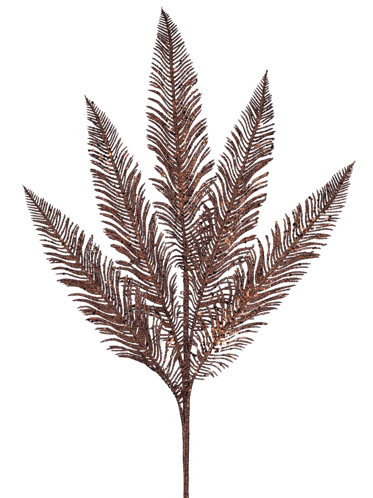 32"GLITTER SEQUIN FERN SPRAY BRWN