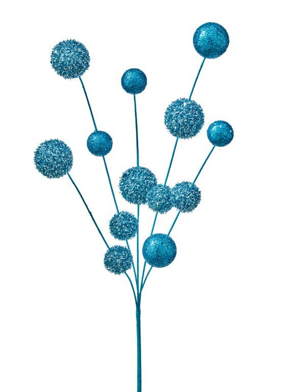 28" GLITTER/TINSEL BALL SPRAY AQBL