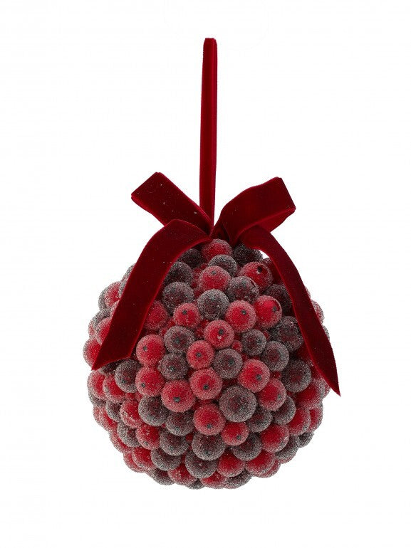 5" BEADED BERRY BALL ORNAMENT RDBU
