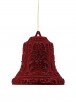 5" FLOCKED GLITTER BELL ORNAMENT BURG