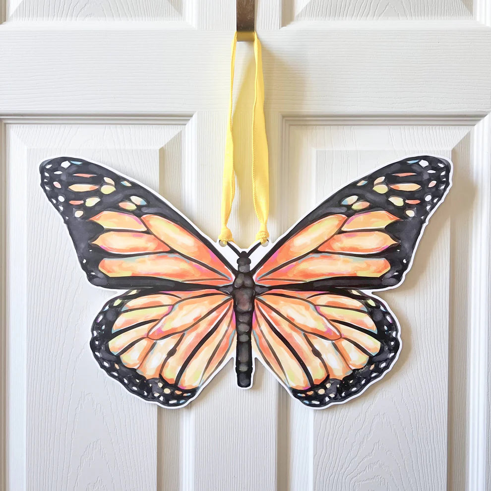 Monarch Butterfly Door Hanger - Burlap and Bling Decor