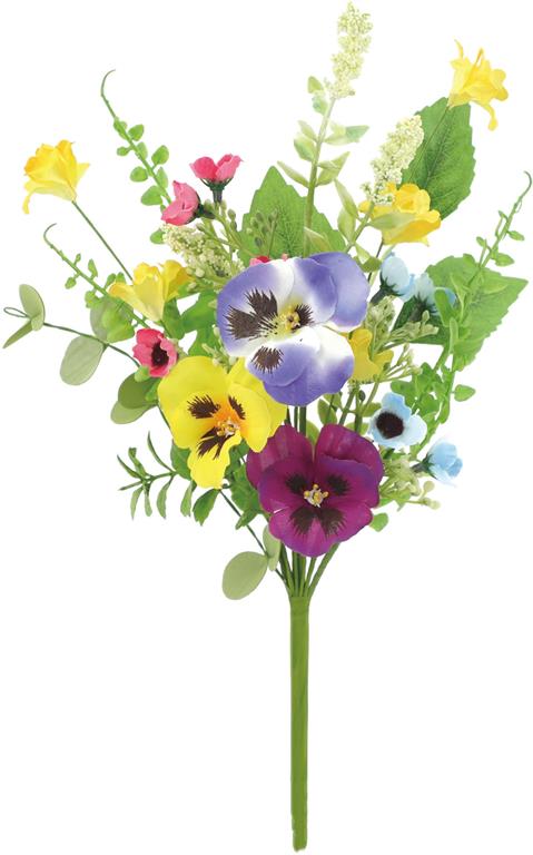 PANSY PICK, 12", YELLOW/PURPLE/BLUE - Burlap and Bling Decor