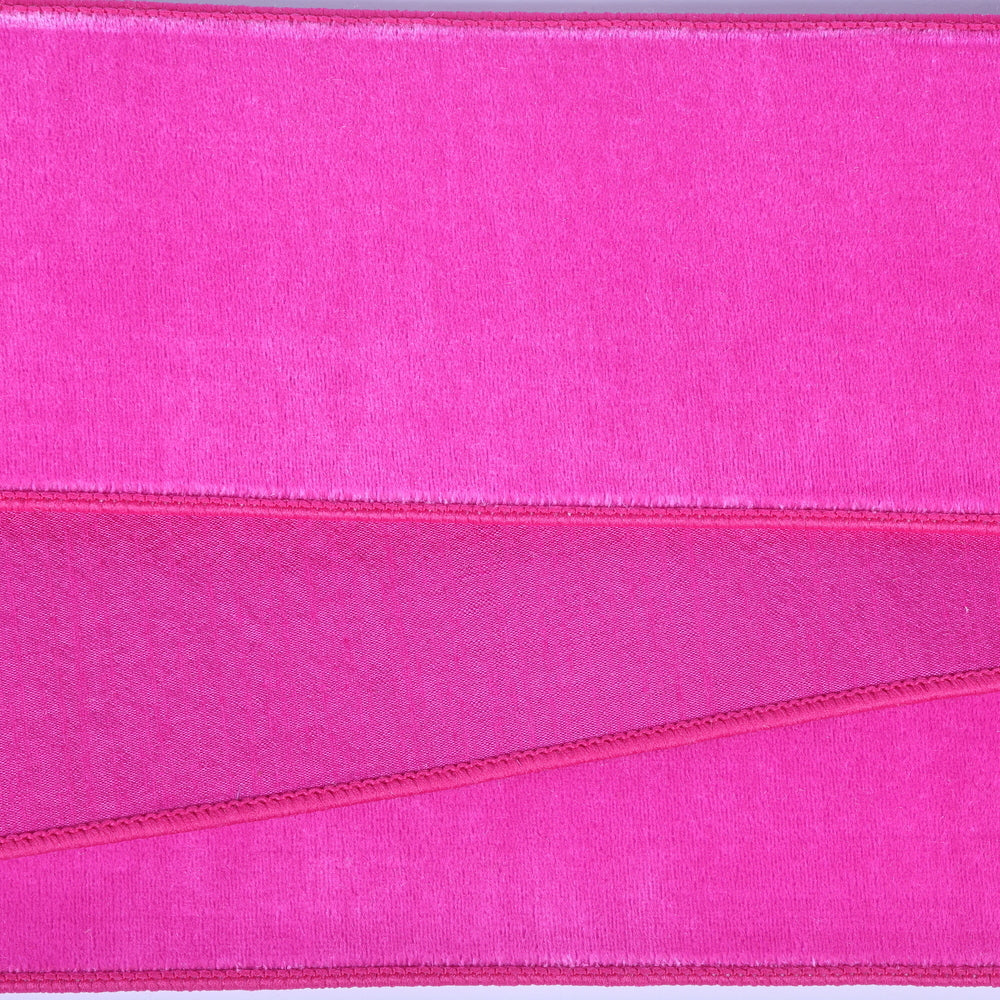 2.5"x10yd Hot Pink Velvet Dupion Wired Ribbon - Burlap and Bling Decor