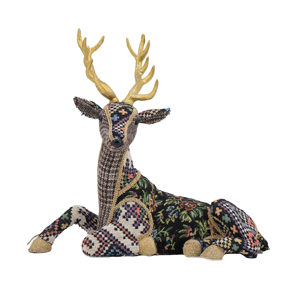 Sitting Deer - Burlap and Bling Decor